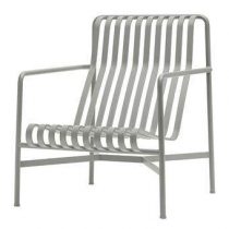 HAY Palissade Lounge Chair High Tuinmeubels Grijs Staal