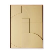 HKliving Framed Relief Kunstlijst - Sand - Extra large Wanddecoratie Beige