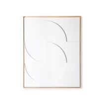 HKliving Framed Relief Kunstlijst - White - Large Wanddecoratie Wit Hout