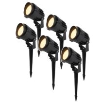 HOFTRONIC 6x Lenzo LED Prikspot Zwart Buitenverlichting Zwart Aluminium