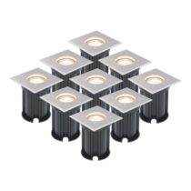 HOFTRONIC 9x - LED Grondspots - Buitenverlichting Zilver RVS