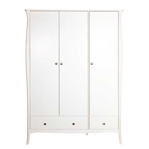 Hioshop Baroque kledingkast 3-deurs wit. Kledingkast Wit MDF