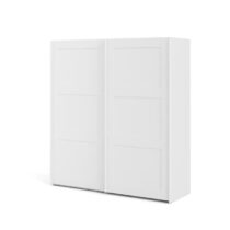 Hioshop Veto Schuifdeurkast 2 deuren breed 183 cm m structuur wit. Kledingkast Wit Spaanplaat