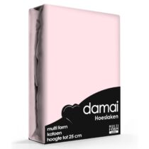 Hoeslaken Multiform Damai Candy (Katoen)-100 x 200/210 cm Beddengoed Roze Katoen