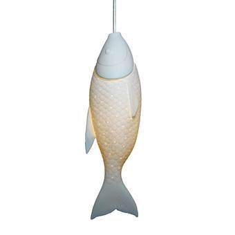 Invotis Hooked Fish Porseleinen Hanglamp Verlichting Wit Porselein