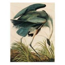 KEK Amsterdam Heron in gras Print op hout M Wanddecoratie & -planken Multicolor Hout