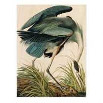KEK Amsterdam Heron in gras Print op hout S Wanddecoratie & -planken Multicolor Hout