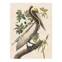 KEK Amsterdam Pelican Print op hout M Wanddecoratie & -planken Multicolor Hout