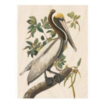 KEK Amsterdam Pelican Print op hout S Wanddecoratie & -planken Multicolor Hout