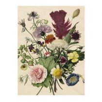 KEK Amsterdam Wild Flowers Print op hout L Wanddecoratie & -planken Multicolor Hout
