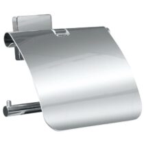 Kleine Wolke Toiletrolhouder met deksel Luno zilverkleurig Toiletaccessoires Zilver RVS