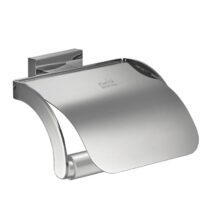 Kleine Wolke Toiletrolhouder met deksel Meo zilverkleurig Toiletaccessoires Zilver Messing