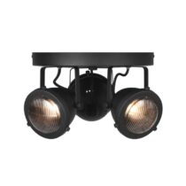 LABEL51 - Led Spot Moto 3-Lichts - Zwart Metaal - Glas Spotjes Zwart Metaal