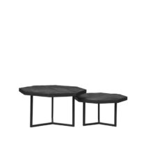 LABEL51 - Salontafel Set Figure - Zwart Mangohout - Zwart Metaal Tafels Zwart Hout
