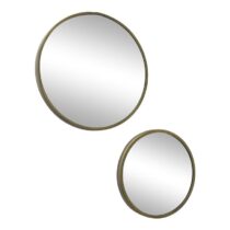 LOFT42 Mirror Spiegels Rond Antiek Messing Set van 2 Ø45 & Ø35 Spiegel Goud Glas