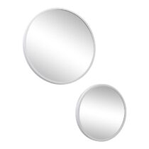 LOFT42 Mirror Spiegels Rond Wit Set van 2 - Metaal - Ø45 & Ø35 Spiegel Wit Glas