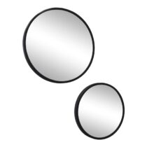 LOFT42 Mirror Spiegels Rond Zwart Set van 2 - Metaal - Ø45 & Ø35 Spiegel Zwart Glas