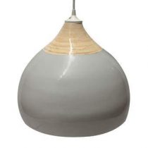 Leitmotiv Glazed Hanglamp L Verlichting Grijs Bamboe