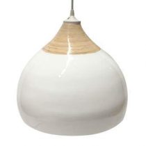 Leitmotiv Glazed Hanglamp L Verlichting Wit Bamboe