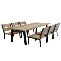 Lenton Elbo Low Dining Tuinset 6-persoons Tuinmeubelen Bruin Hout