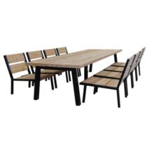 Lenton Elbo Low Dining Tuinset 8-persoons Tuinmeubelen Bruin Hout