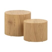 Lisomme Rosanne houten salontafels naturel - set van 2 Tafels Bruin Hout