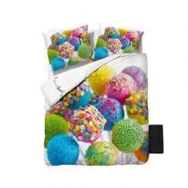 Lollipop Dekbedovertrek 200 x 200 cm Slapen & beddengoed Multicolor Katoen