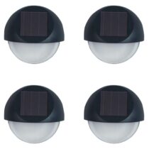Luxform Tuinwandlampen 4 st Ivy solar LED Buitenverlichting Zwart Kunststof