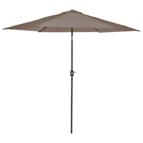 Madison Parasol Tenerife rond 300 cm taupe Zonwering Bruin Staal