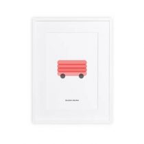 Maison Deux Double Decker Minimal Print 40 x 30 cm Baby & kinderkamer Rood Papier