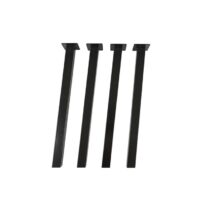 MaximaVida vierkante schuine metalen poten New York 74 cm zwart gecoat Bureau Zwart Staal
