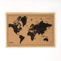 Milimetrado World Map Kurkbord 50 x 70 cm Wanddecoratie & -planken Bruin Hout