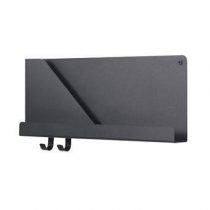 Muuto Folded Wandplank S Wanddecoratie & -planken Zwart Metaal