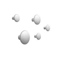 Muuto The Dots Metal Wandhaken Set van 5 Kapstokken Zilver Metaal