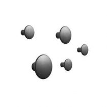 Muuto The Dots Metal Wandhaken Set van 5 Kapstokken Zwart Metaal