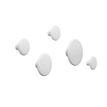 Muuto The Dots Wandhaken Set van 5 Kapstokken Wit Hout