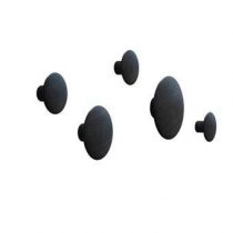 Muuto The Dots Wandhaken Set van 5 Kapstokken Zwart Hout