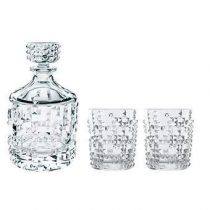 Nachtmann Punk Karaf en Whiskey Tumblers 3-delig Glasservies Transparant Glas