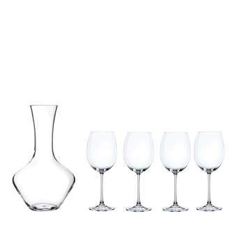 Nachtmann Vivendi Premium Decanteerkaraf met 4 glazen Wijn assortiment Transparant Kristalglas