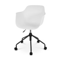 Nolon Nout bureaustoel wit met armleuningen - zwart onderstel Stoelen Wit Kunststof
