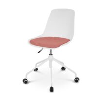 Nolon Nout bureaustoel wit met terracotta rood zitkussen - wit Stoelen Wit Kunststof