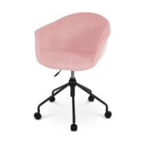 Nolon Nout bureaustoel zacht roze met armleuningen - zwart onderstel Stoelen Roze Katoen