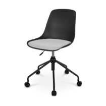 Nolon Nout bureaustoel zwart met grijs zitkussen - zwart onderstel Stoelen Zwart Kunststof