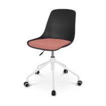 Nolon Nout bureaustoel zwart met terracotta rood zitkussen - wit Stoelen Zwart Kunststof