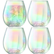 Pearl Tumbler Glas 425 ml Set van 4 Stuks Glazen Transparant Glas