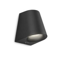 Philips VIRGA Wandlamp LED 1x4W/270lm Zwart Buitenverlichting Zwart Aluminium