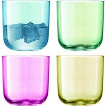 Polka Tumbler Glas 420 ml Set van 4 Stuks Assorti Glazen Multicolor Glas