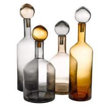 Pols Potten Bubbles & Bottles Chic Karaffen Set van 4 Woonaccessoires Bruin