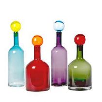 Pols Potten Bubbles & Bottles Multi Karaffen Set van 4 Woonaccessoires Multicolor Glas