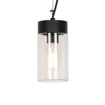 QAZQA Hanglamp buiten jarra - Zwart - Modern - D 11.8cm Buitenverlichting Zwart Glas